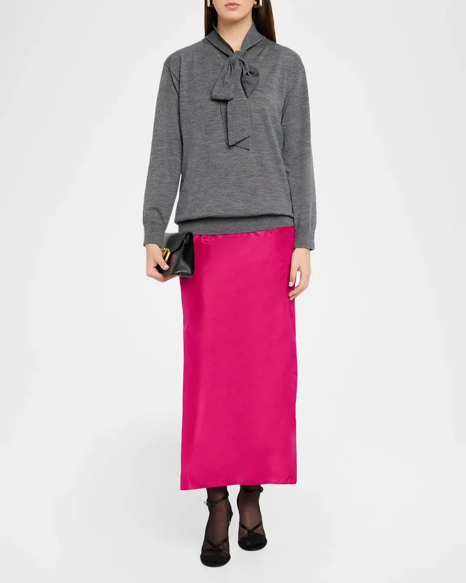 Valentino Garavani Neck-Scarf Wool Knit Sweater | Thumbnail 2