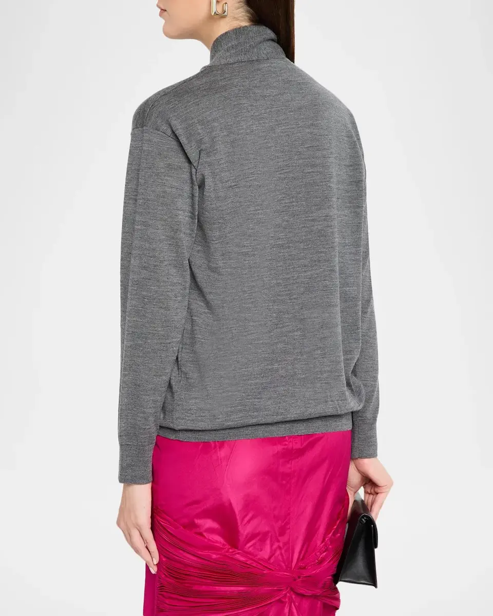 Valentino Garavani Neck-Scarf Wool Knit Sweater | Thumbnail 3