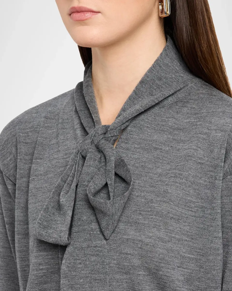 Valentino Garavani Neck-Scarf Wool Knit Sweater | Thumbnail 5