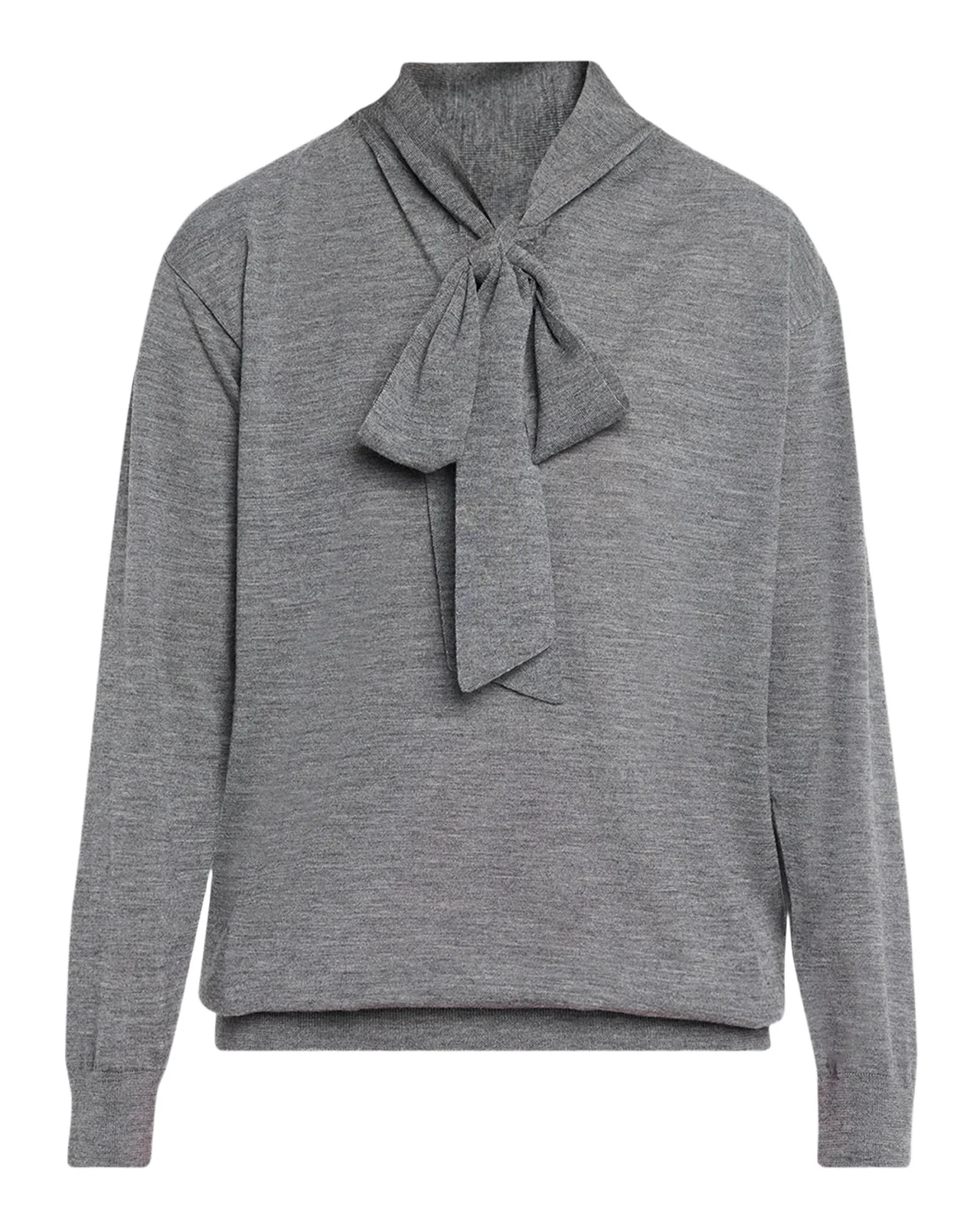 Neck-Scarf Wool Knit Sweater