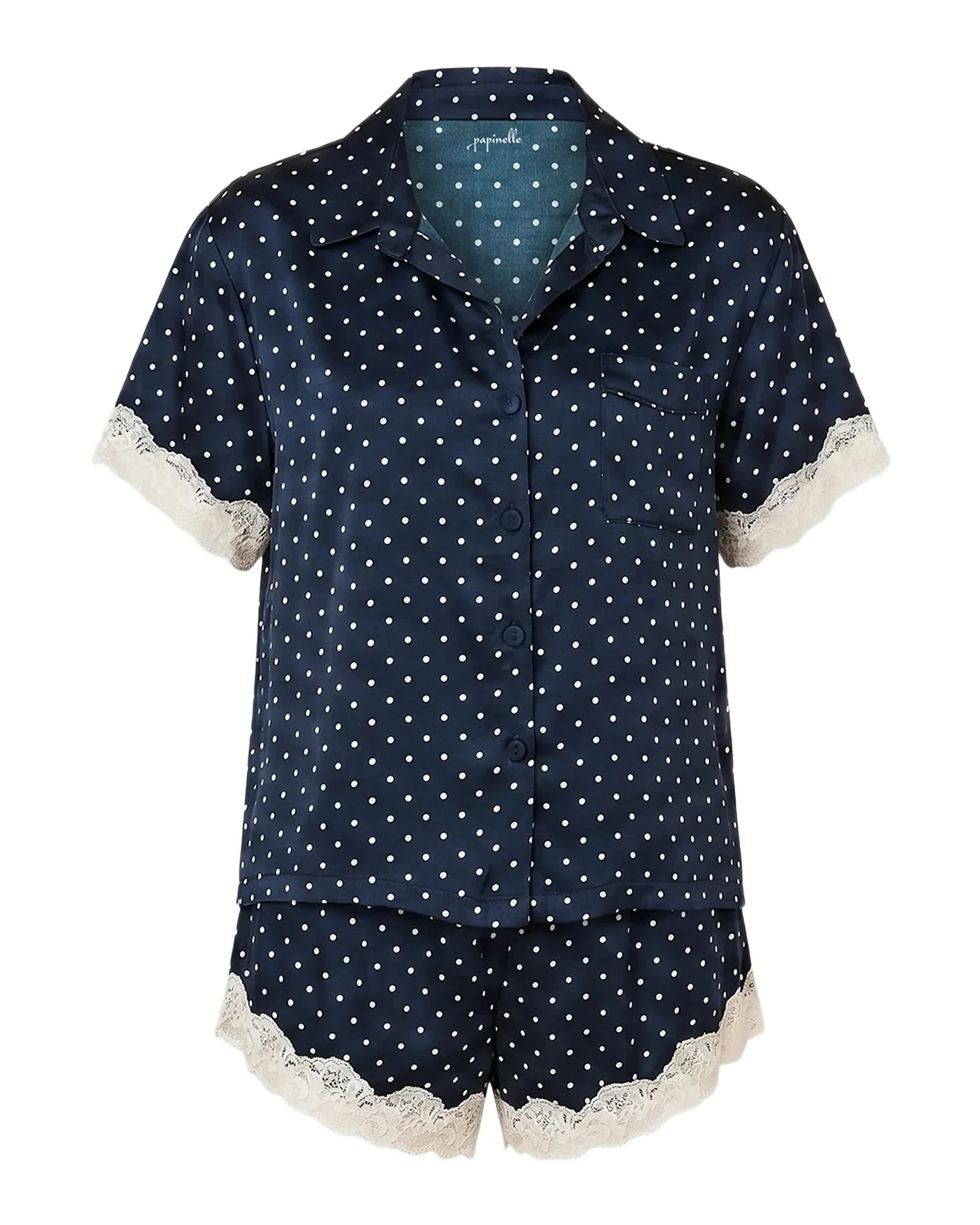 Annabelle Polka Dot Satin Pajama Set