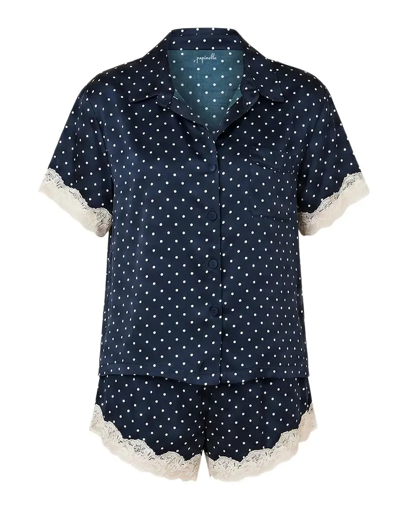 Papinelle Annabelle Polka Dot Satin Pajama Set