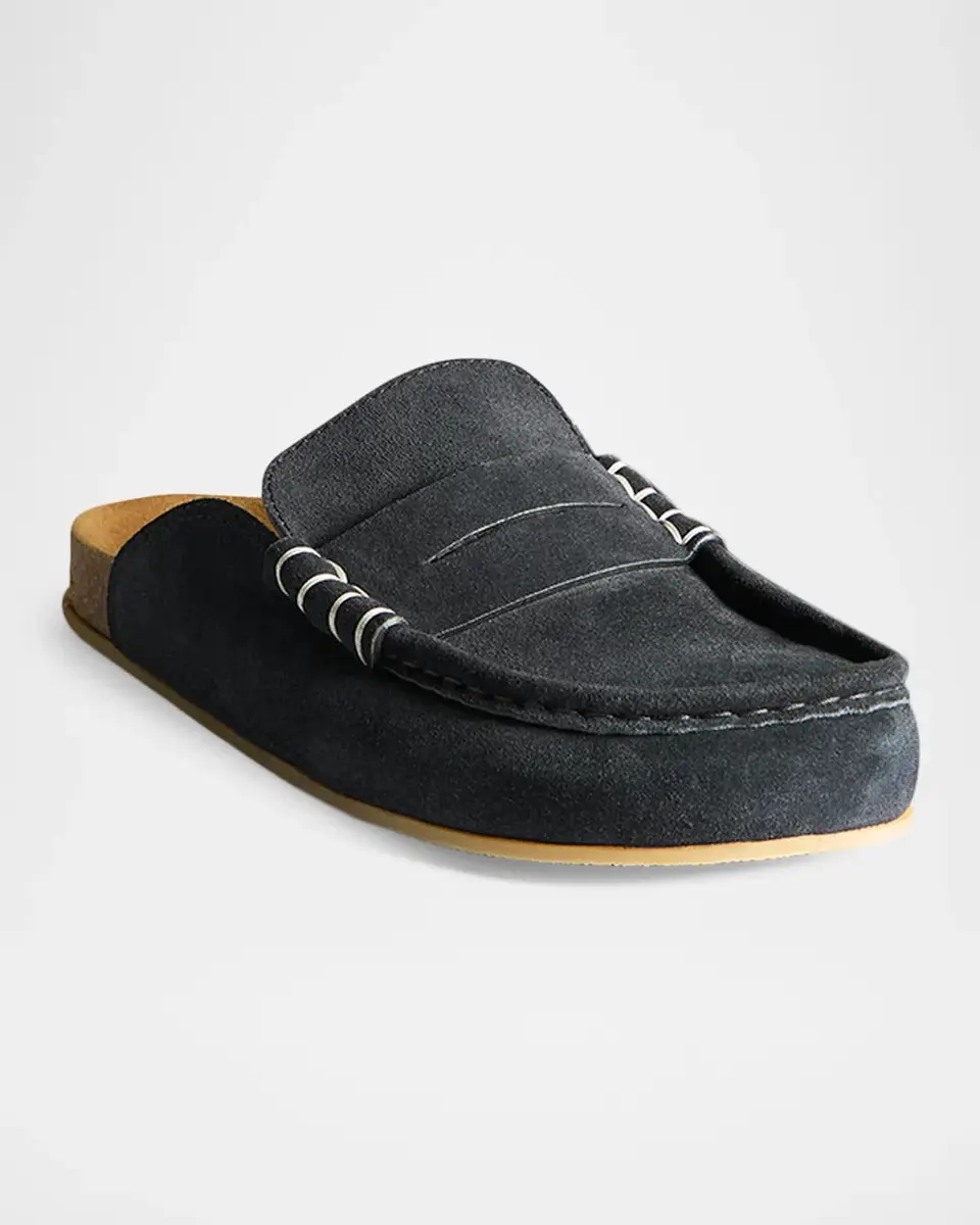 JW Anderson Men's Stitched Suede Loafer Mules | Thumbnail 2 JW Anderson Men's Stitched Suede Loafer Mules | Thumbnail 2