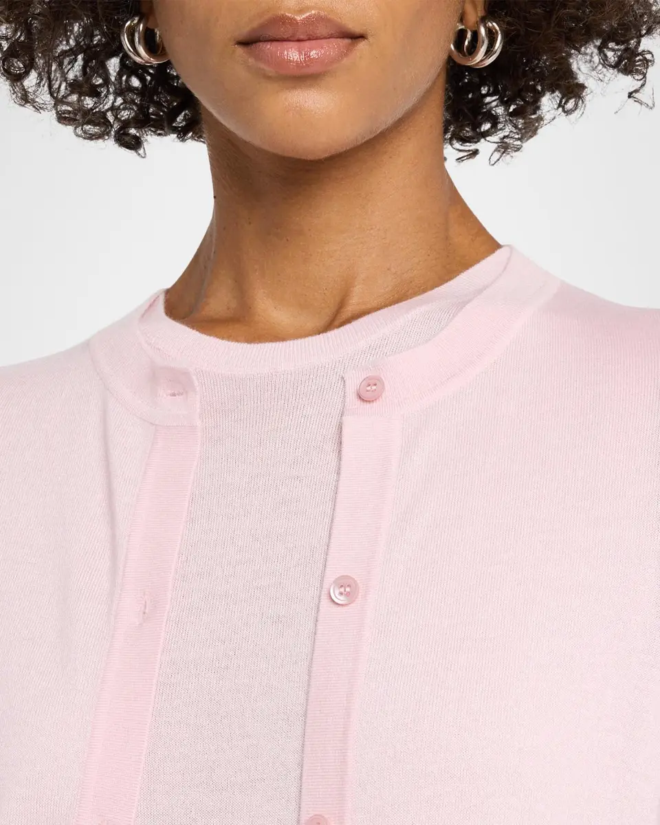 Neiman Marcus Cashmere Collection Superfine Cashmere Crewneck Cardigan | Thumbnail 5