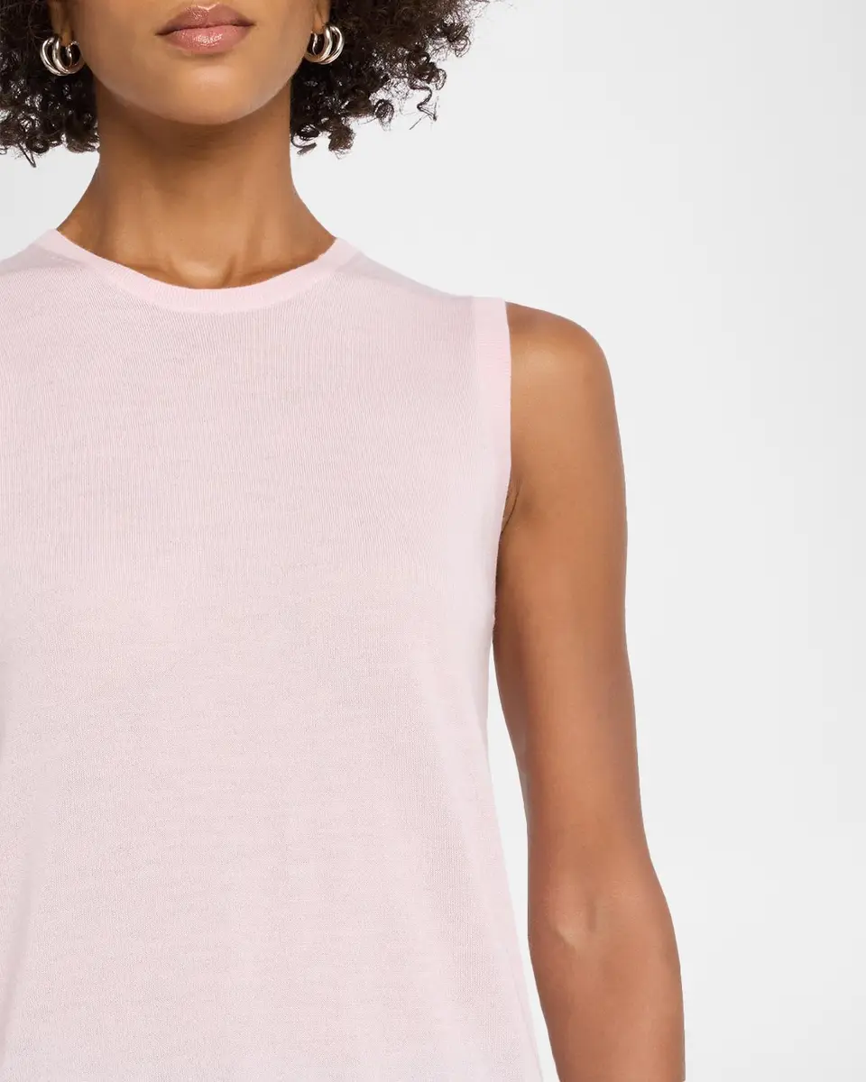 Neiman Marcus Cashmere Collection Superfine Cashmere Crewneck Shell | Thumbnail 5 Neiman Marcus Cashmere Collection Superfine Cashmere Crewneck Shell | Thumbnail 5