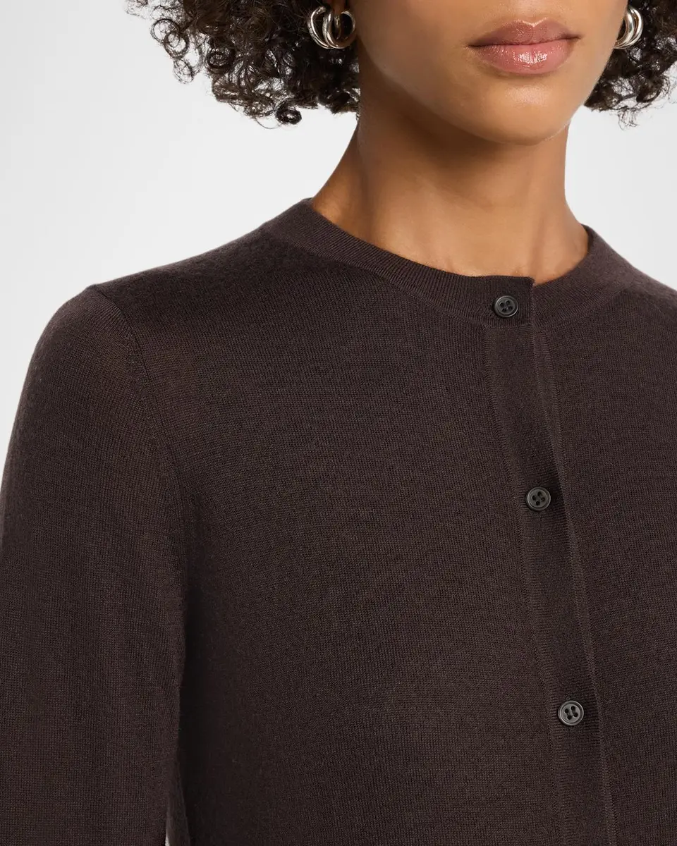 Neiman Marcus Cashmere Collection Superfine Cashmere Crewneck Cardigan | Thumbnail 5