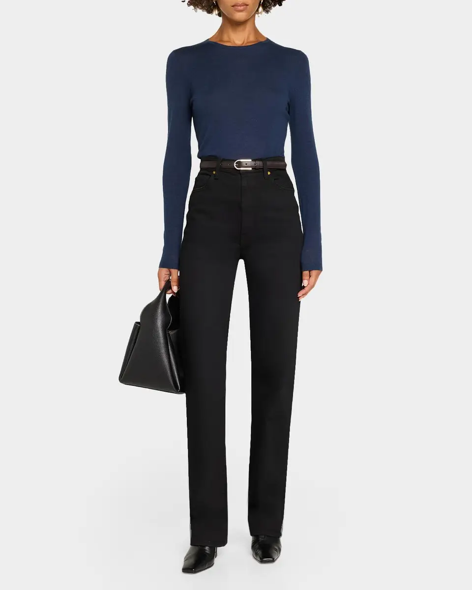 Neiman Marcus Cashmere Collection Superfine Cashmere Crewneck Sweater | Thumbnail 2