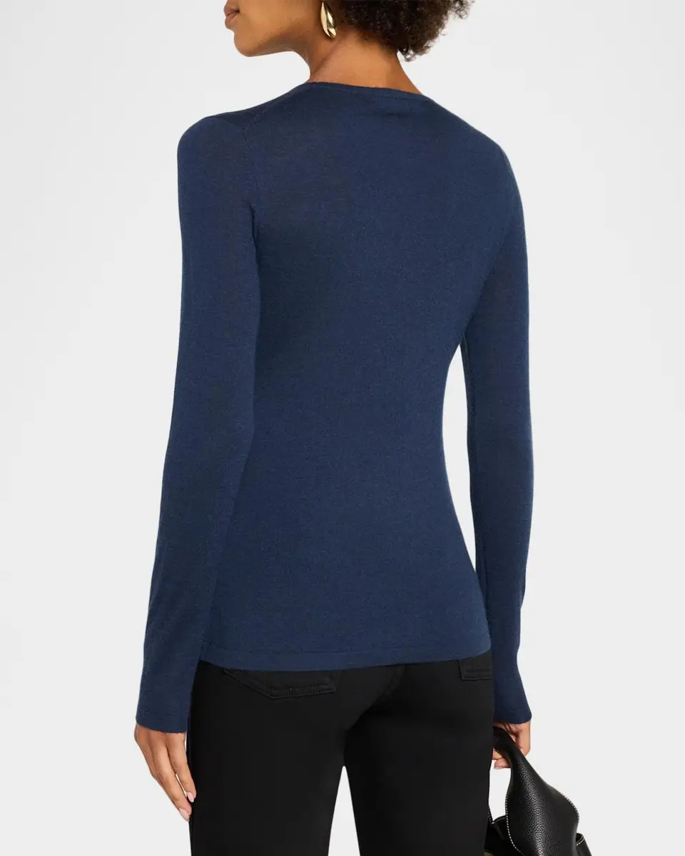 Neiman Marcus Cashmere Collection Superfine Cashmere Crewneck Sweater | Thumbnail 3
