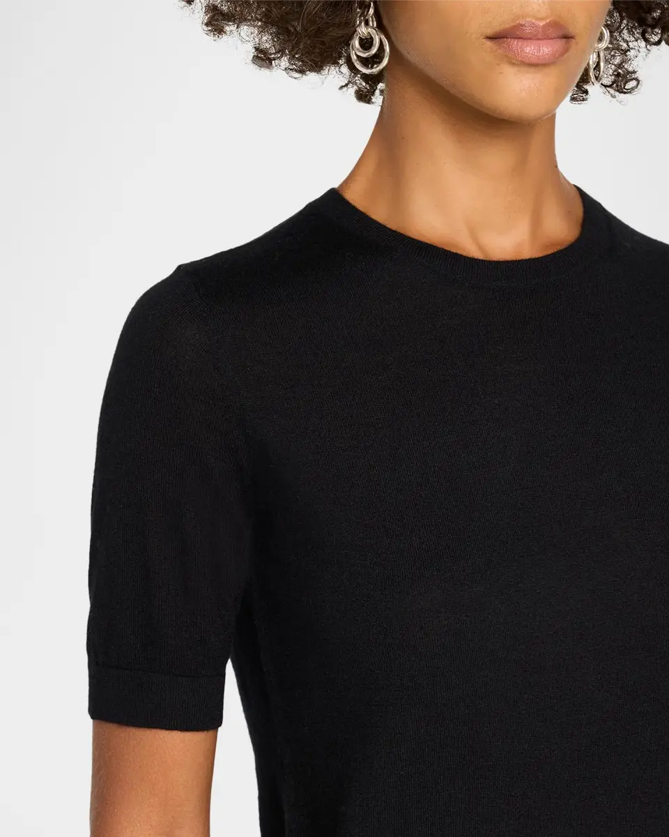Neiman Marcus Cashmere Collection Superfine Cashmere Short-Sleeve Sweater | Thumbnail 5 Neiman Marcus Cashmere Collection Superfine Cashmere Short-Sleeve Sweater | Thumbnail 5