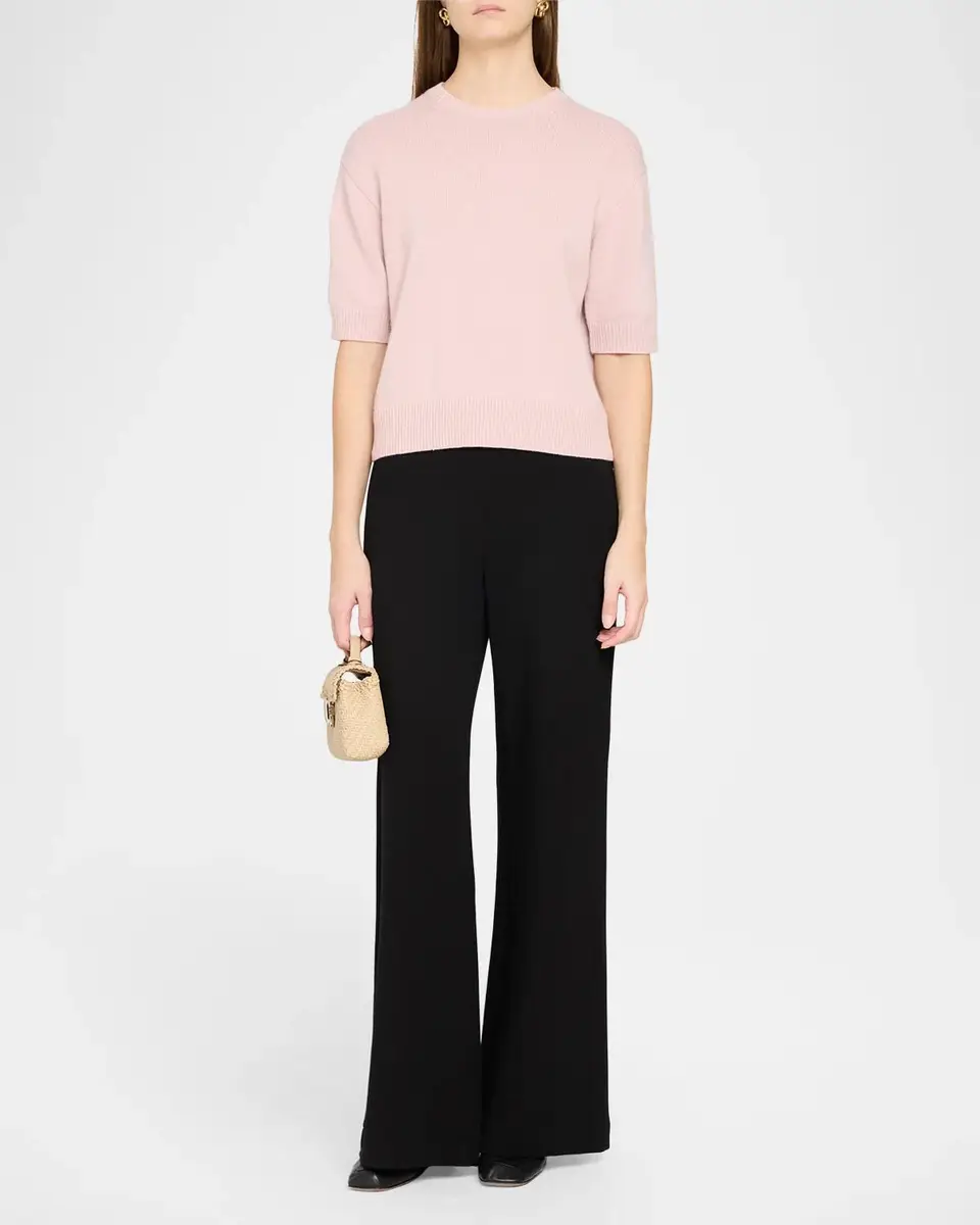 Theory Cashmere Cropped Short-Sleeve T-Shirt | Thumbnail 2 Theory Cashmere Cropped Short-Sleeve T-Shirt | Thumbnail 2