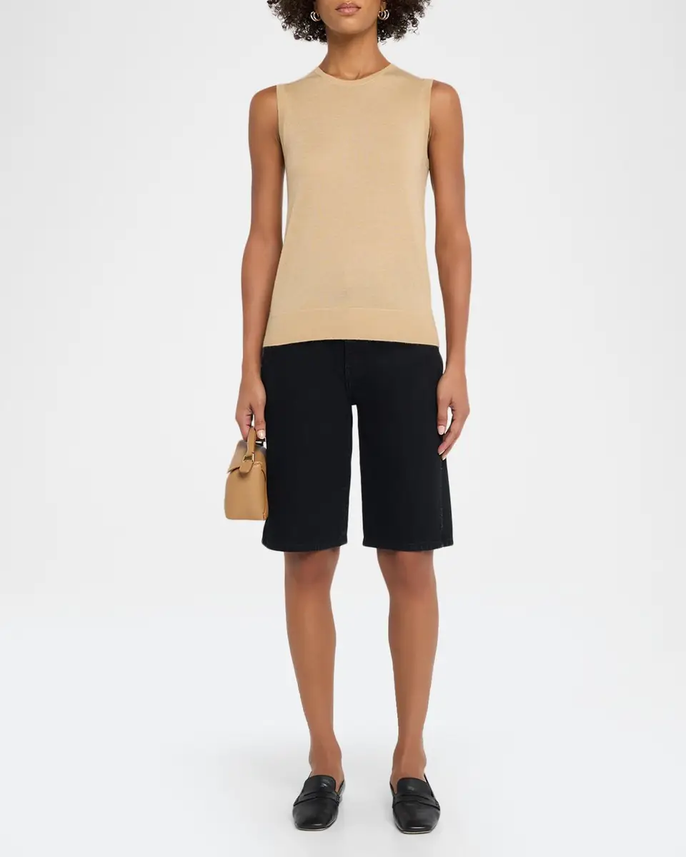 Neiman Marcus Cashmere Collection Superfine Cashmere Crewneck Shell | Thumbnail 2 Neiman Marcus Cashmere Collection Superfine Cashmere Crewneck Shell | Thumbnail 2