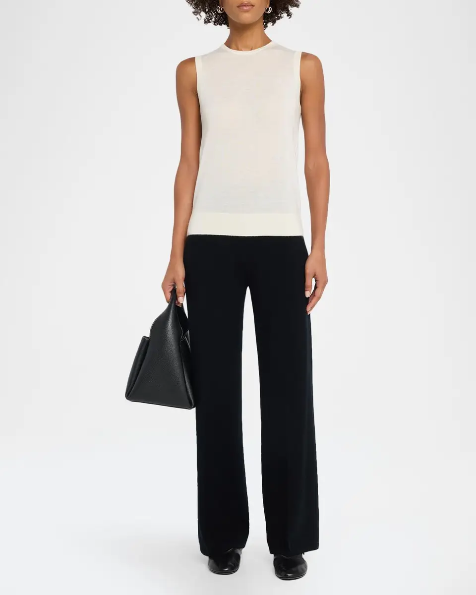 Neiman Marcus Cashmere Collection Superfine Cashmere Crewneck Shell | Thumbnail 2 Neiman Marcus Cashmere Collection Superfine Cashmere Crewneck Shell | Thumbnail 2