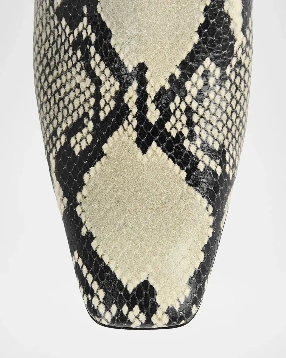 TOTEME Bar 85MM Python-Embossed Leather Mules | Thumbnail 2 TOTEME Bar 85MM Python-Embossed Leather Mules | Thumbnail 2