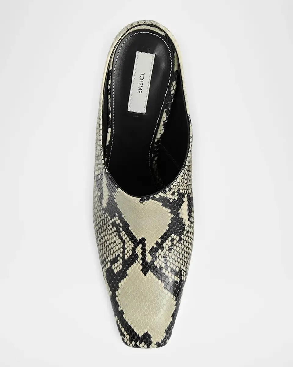 TOTEME Bar 85MM Python-Embossed Leather Mules | Thumbnail 3 TOTEME Bar 85MM Python-Embossed Leather Mules | Thumbnail 3