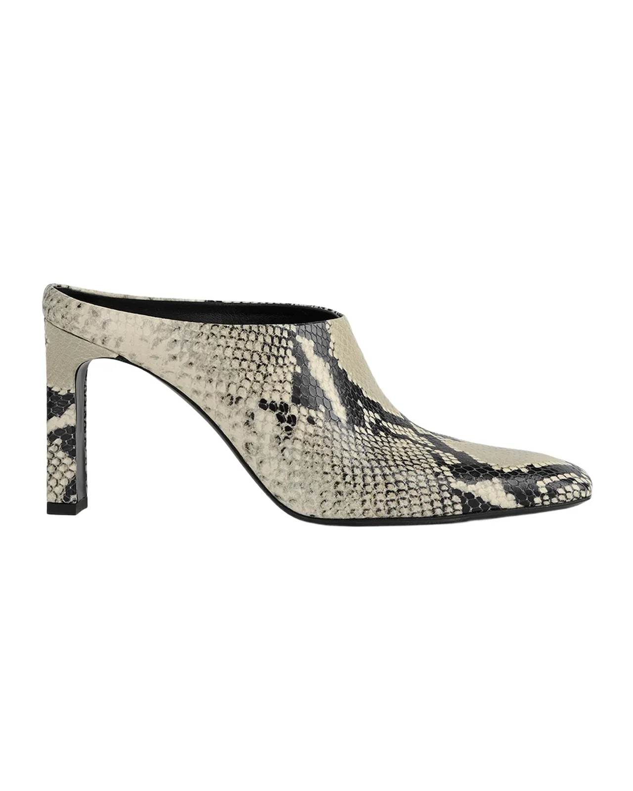 TOTEME Bar 85MM Python-Embossed Leather Mules