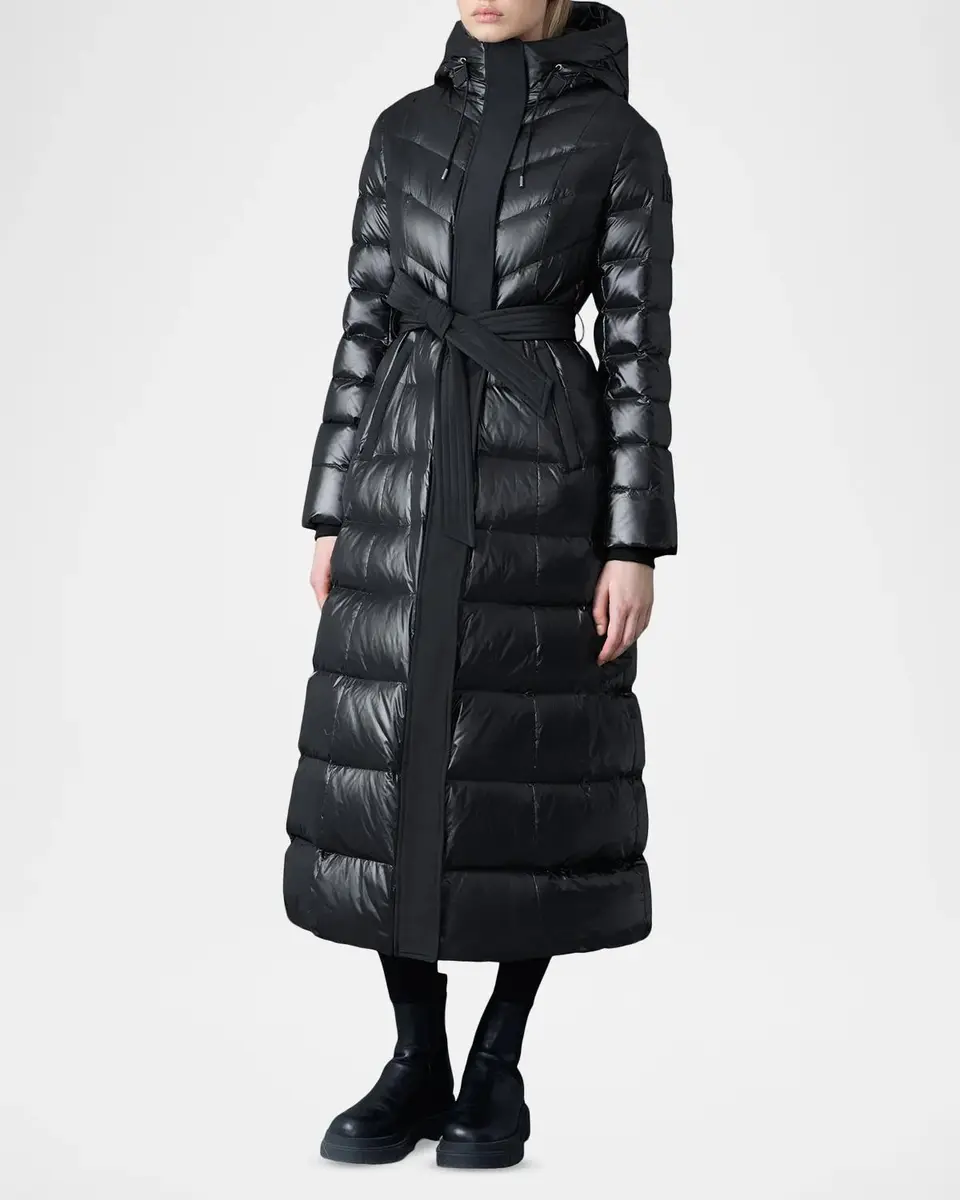 Mackage Calina-RZ Chevron and Box-Quilt Long Down Coat | Thumbnail 2