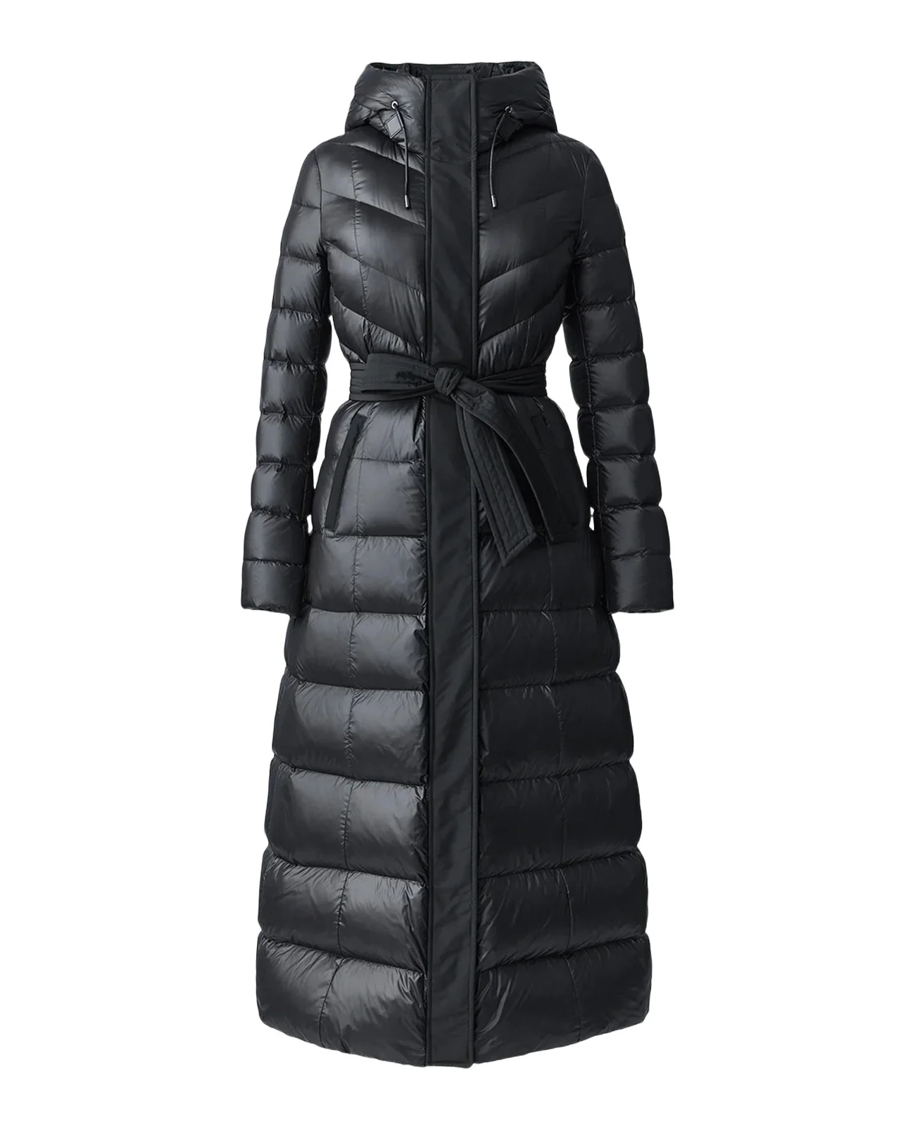 Mackage Calina-RZ Chevron and Box-Quilt Long Down Coat