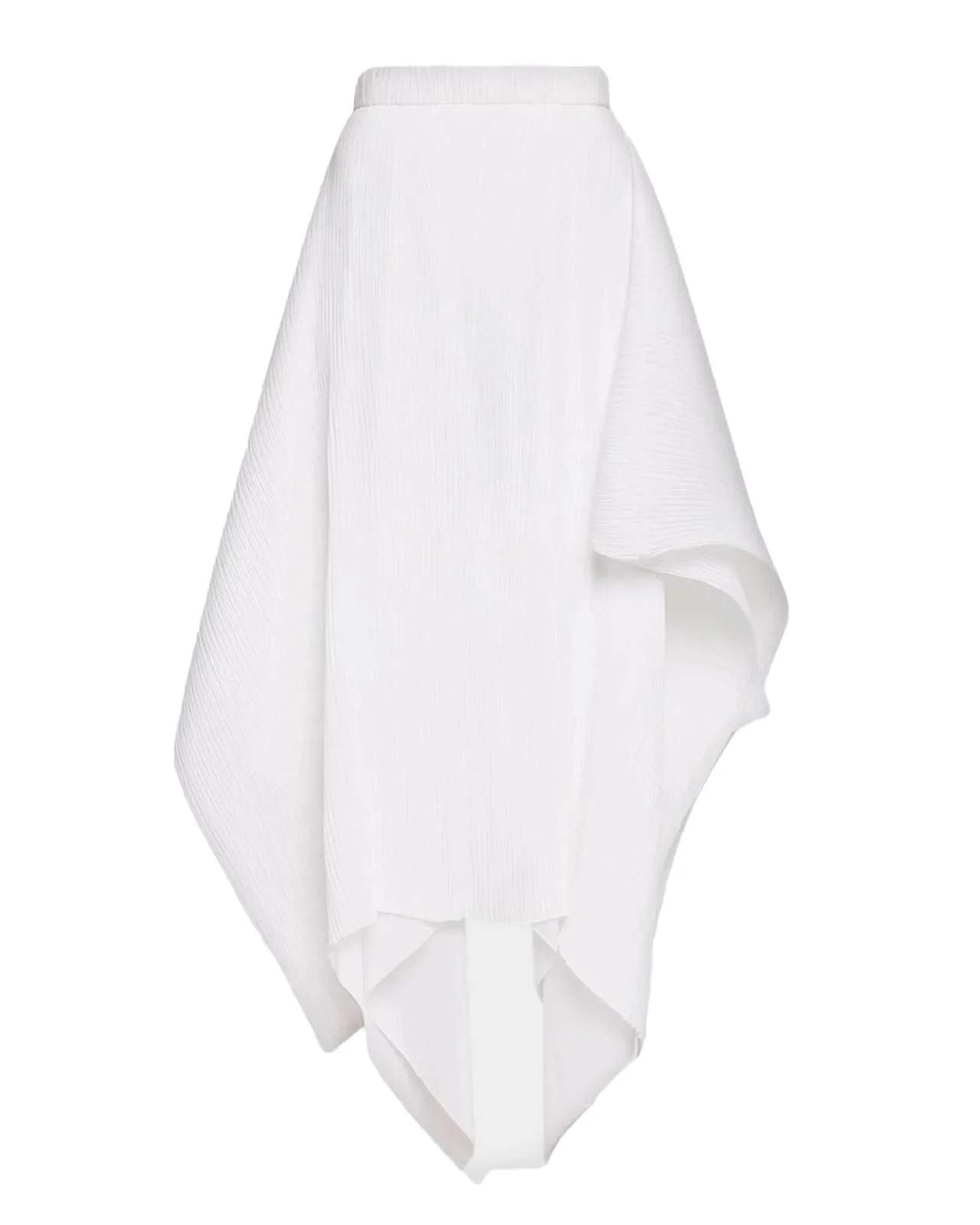 Pleated Handkerchief Midi Skirt