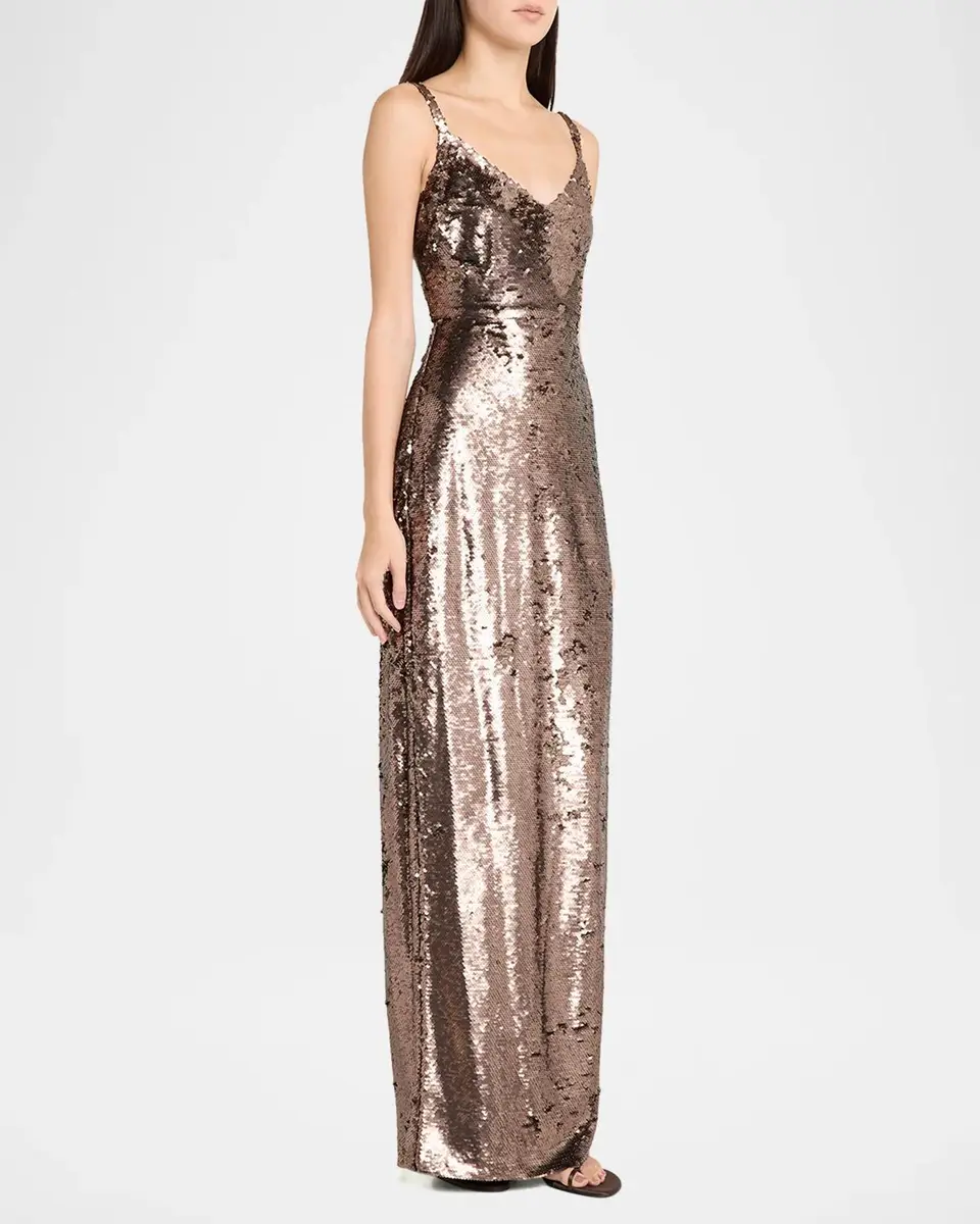 L'Agence Karma Sequined Sleeveless Maxi Dress | Thumbnail 4 L'Agence Karma Sequined Sleeveless Maxi Dress | Thumbnail 4
