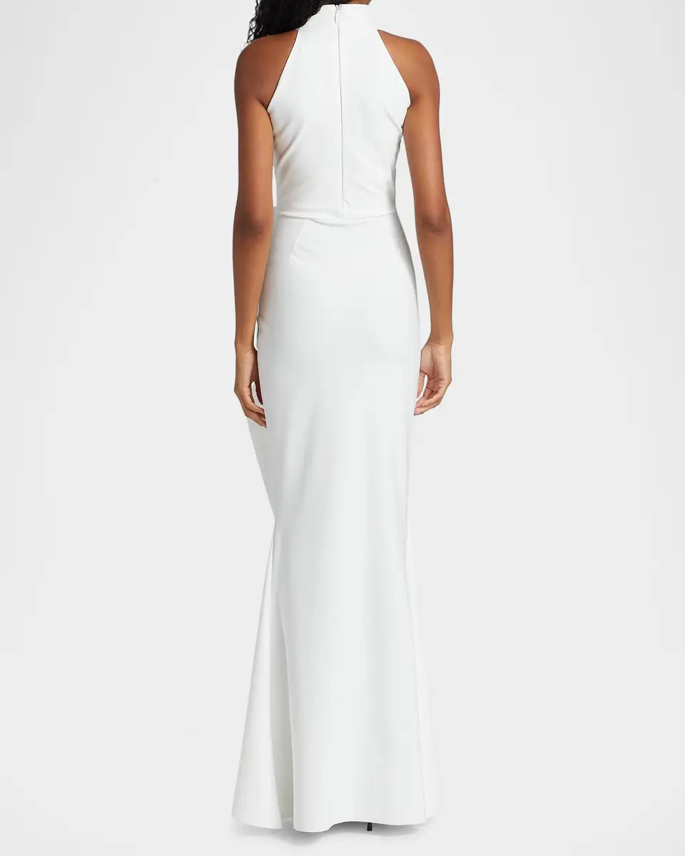 Chiara Boni La Petite Robe Gudrum Halter Ruffle Gown | Thumbnail 3 Chiara Boni La Petite Robe Gudrum Halter Ruffle Gown | Thumbnail 3