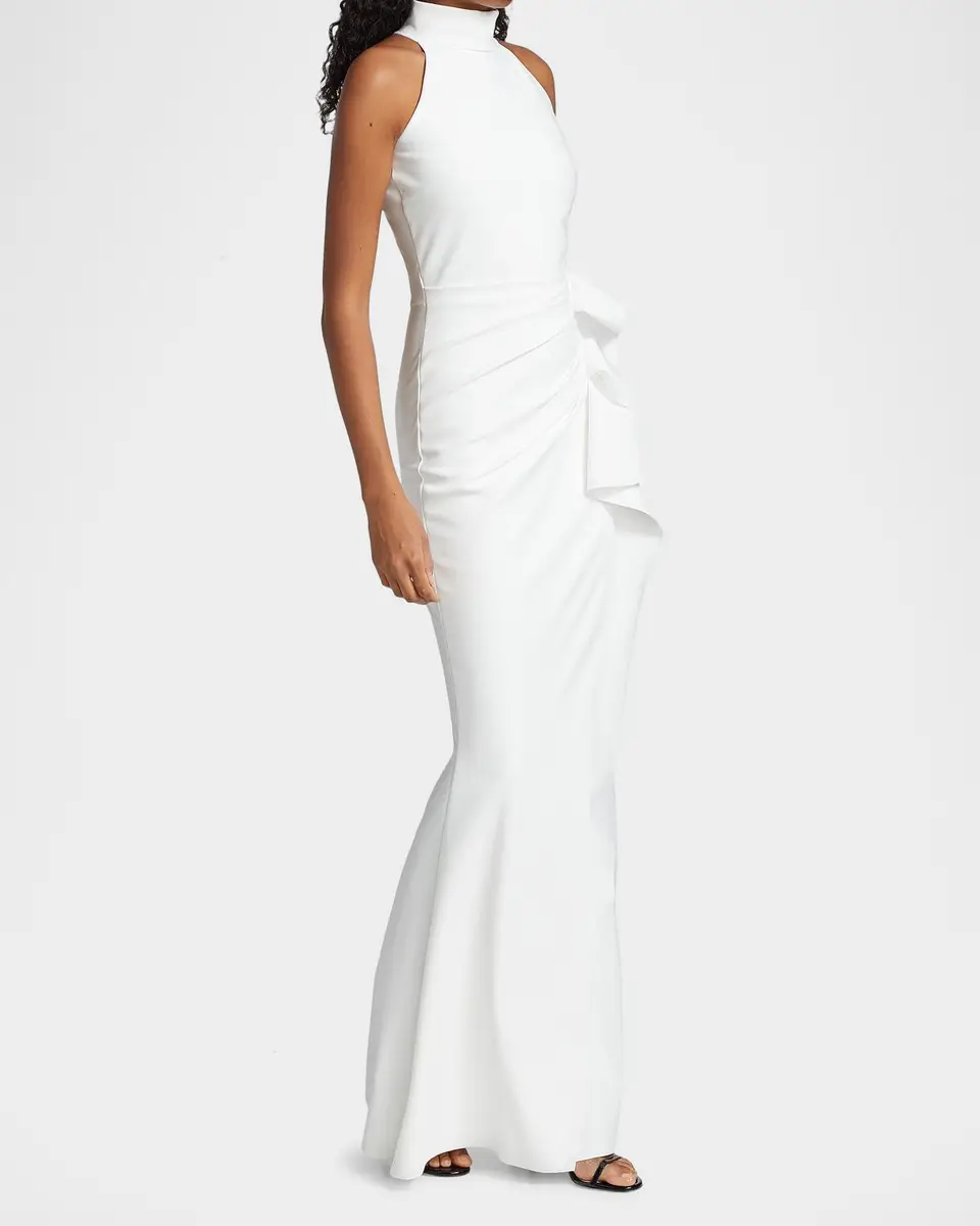 Chiara Boni La Petite Robe Gudrum Halter Ruffle Gown | Thumbnail 6 Chiara Boni La Petite Robe Gudrum Halter Ruffle Gown | Thumbnail 6