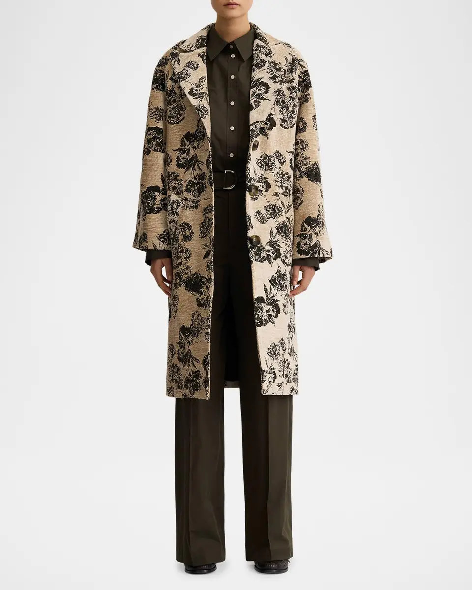 SMYTHE Floral Jacquard Midi Coat | Thumbnail 2 SMYTHE Floral Jacquard Midi Coat | Thumbnail 2