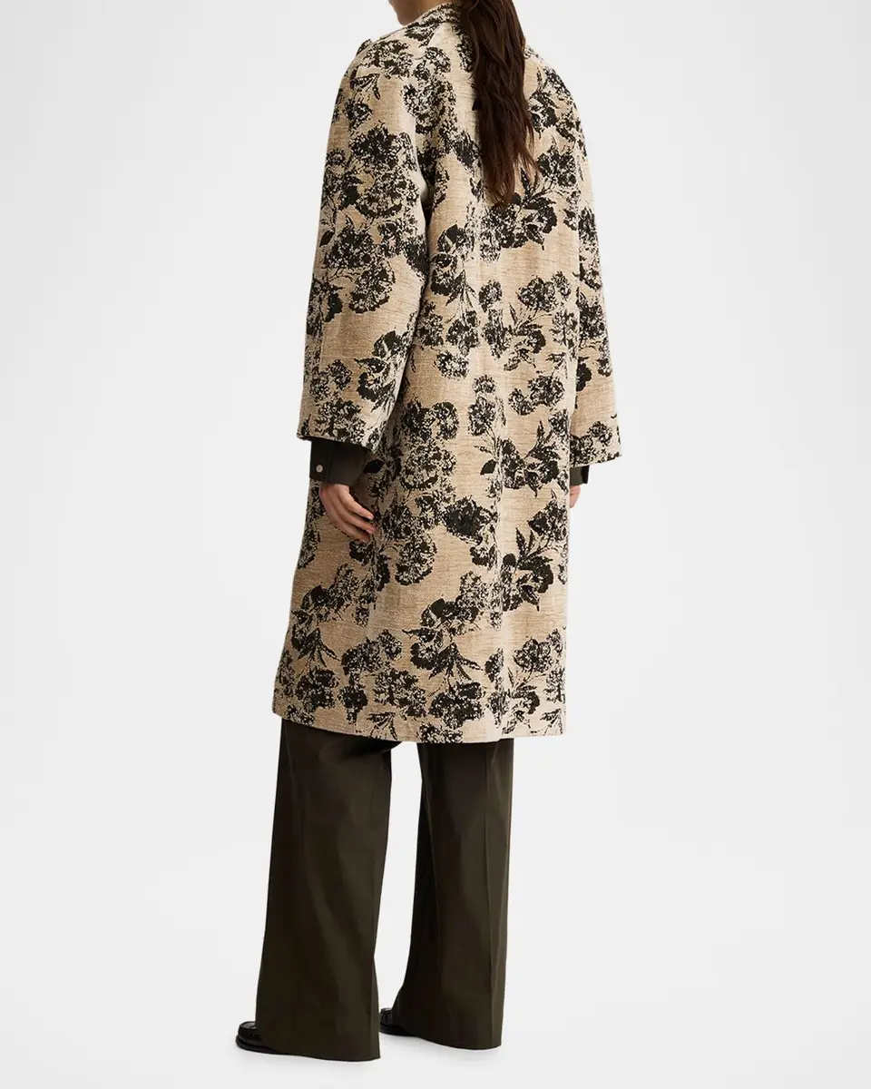 SMYTHE Floral Jacquard Midi Coat | Thumbnail 3 SMYTHE Floral Jacquard Midi Coat | Thumbnail 3