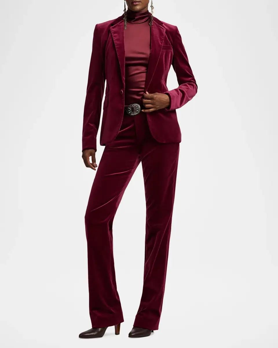 Ralph Lauren Collection Macy Stretch Velvet Pants | Thumbnail 2