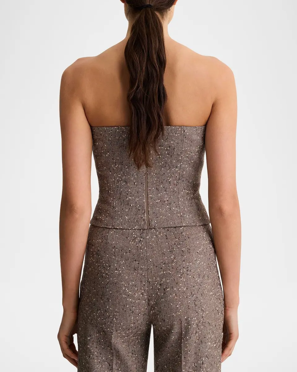 SMYTHE Herringbone Tweed Bustier Top | Thumbnail 2 SMYTHE Herringbone Tweed Bustier Top | Thumbnail 2