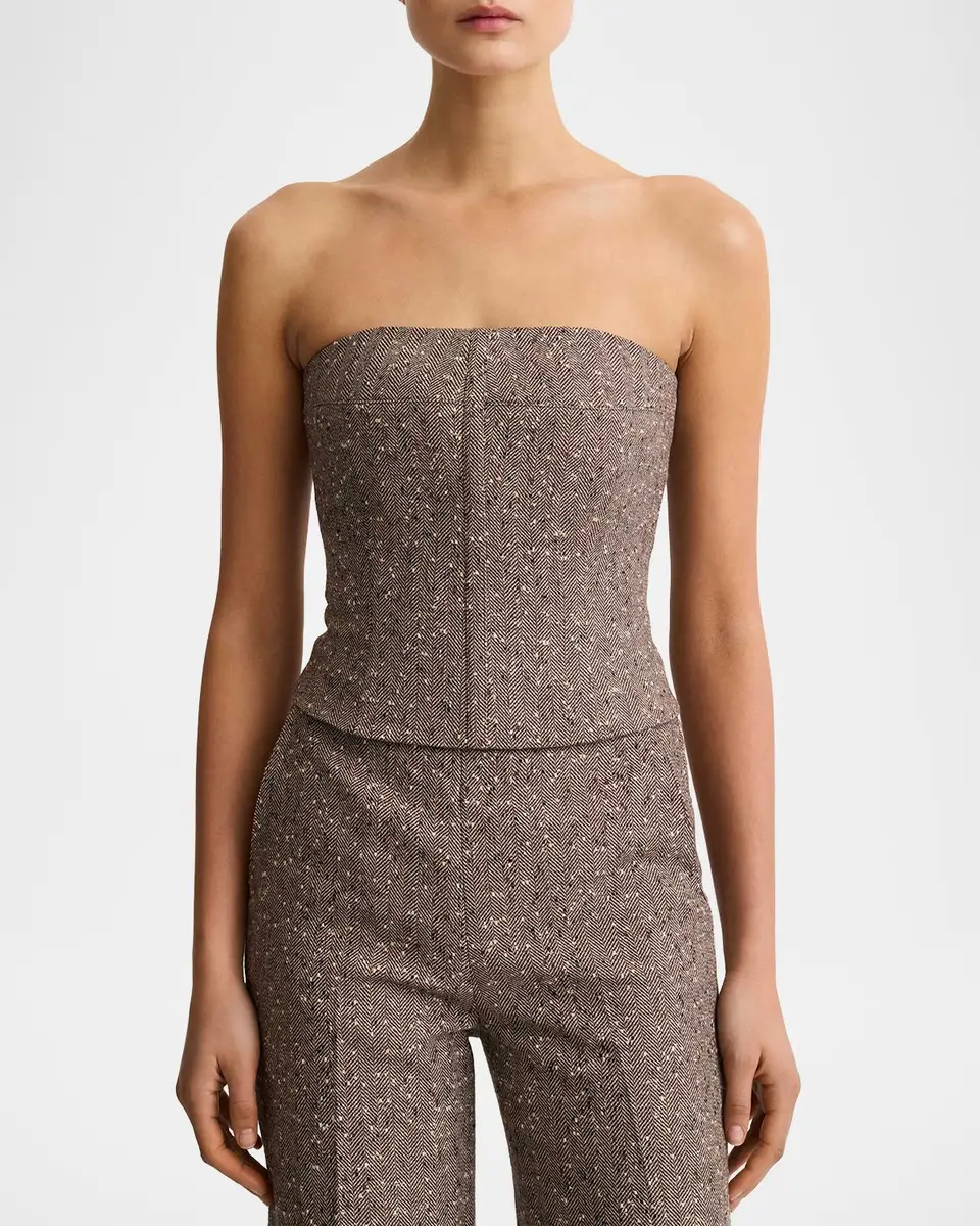 SMYTHE Herringbone Tweed Bustier Top | Thumbnail 3 SMYTHE Herringbone Tweed Bustier Top | Thumbnail 3