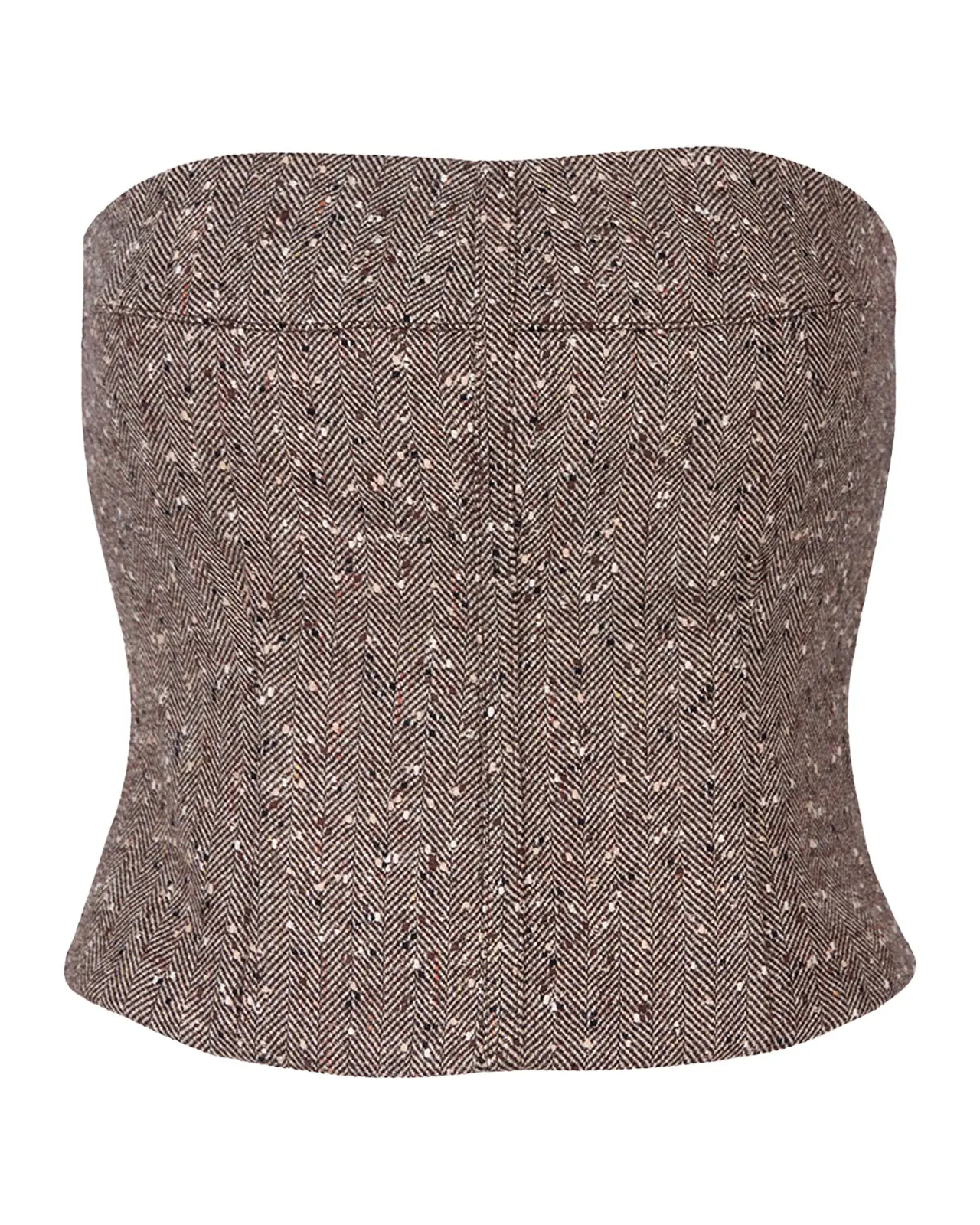 SMYTHE Herringbone Tweed Bustier Top
