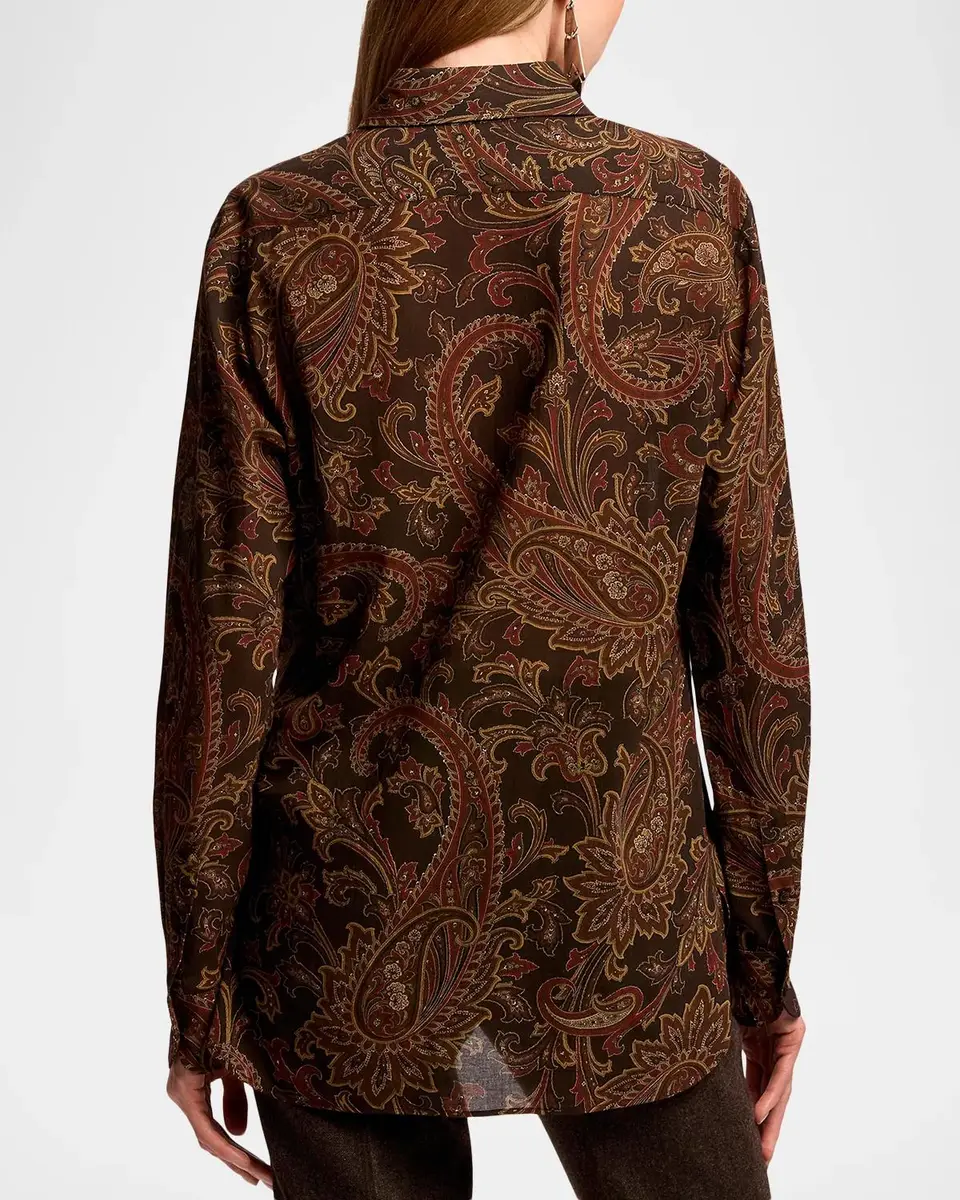 Ralph Lauren Collection Trayna Paisley Cotton Voile Shirt | Thumbnail 2