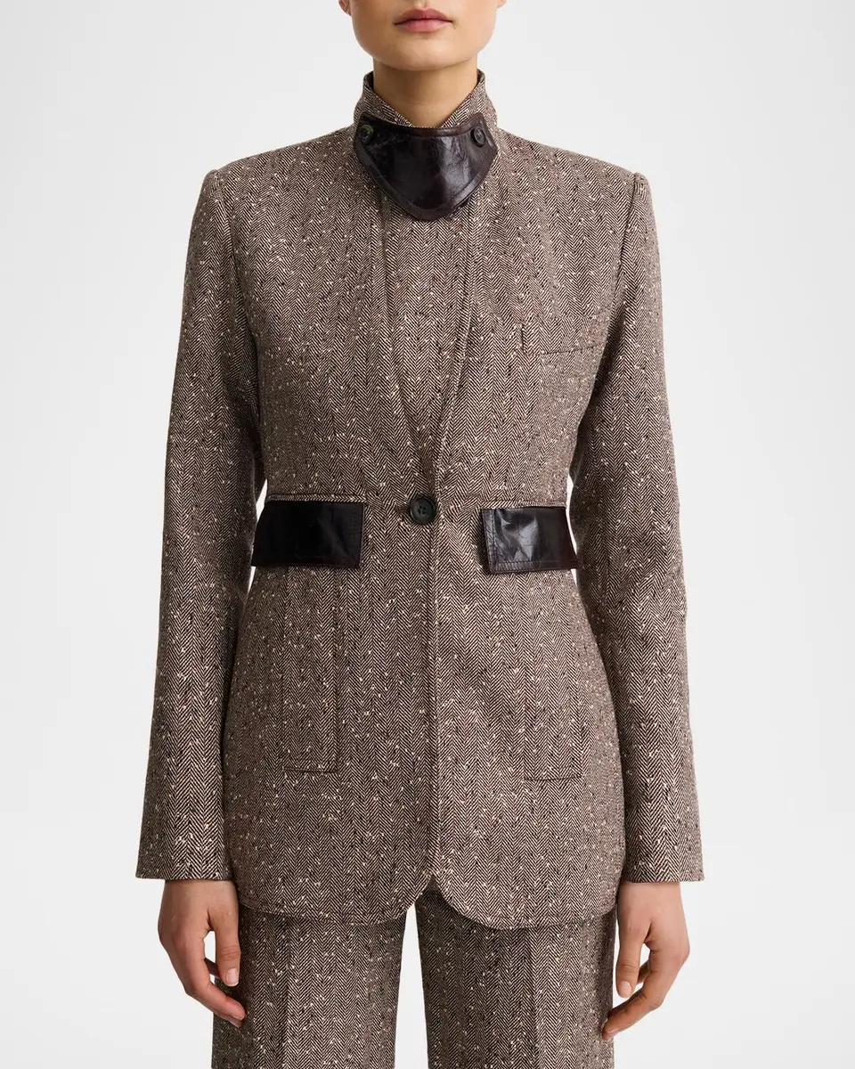 SMYTHE Herringbone Tweed Tailored Boyfriend Blazer | Thumbnail 4 SMYTHE Herringbone Tweed Tailored Boyfriend Blazer | Thumbnail 4