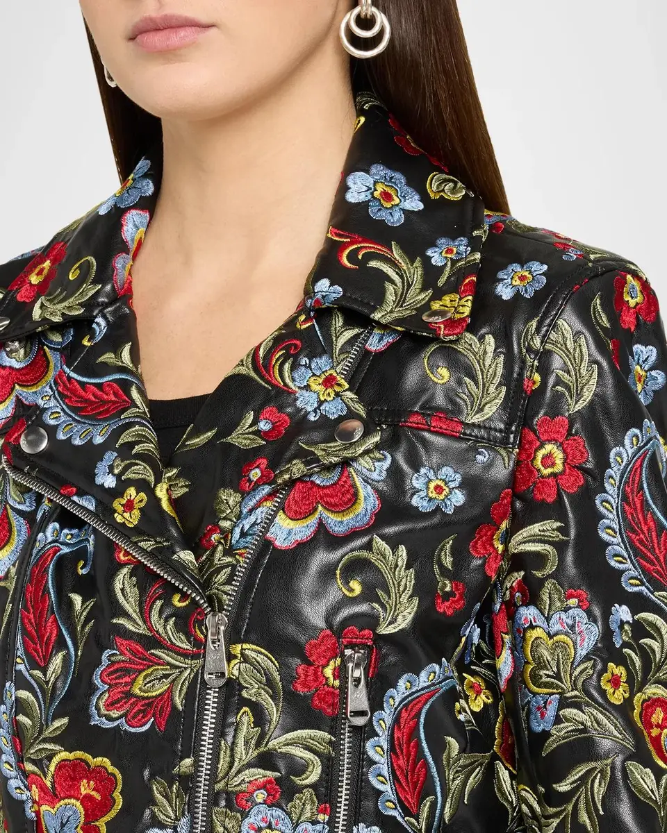 Cinq à Sept Genevive Floral-Embroidered Biker Jacket | Thumbnail 5 Cinq à Sept Genevive Floral-Embroidered Biker Jacket | Thumbnail 5