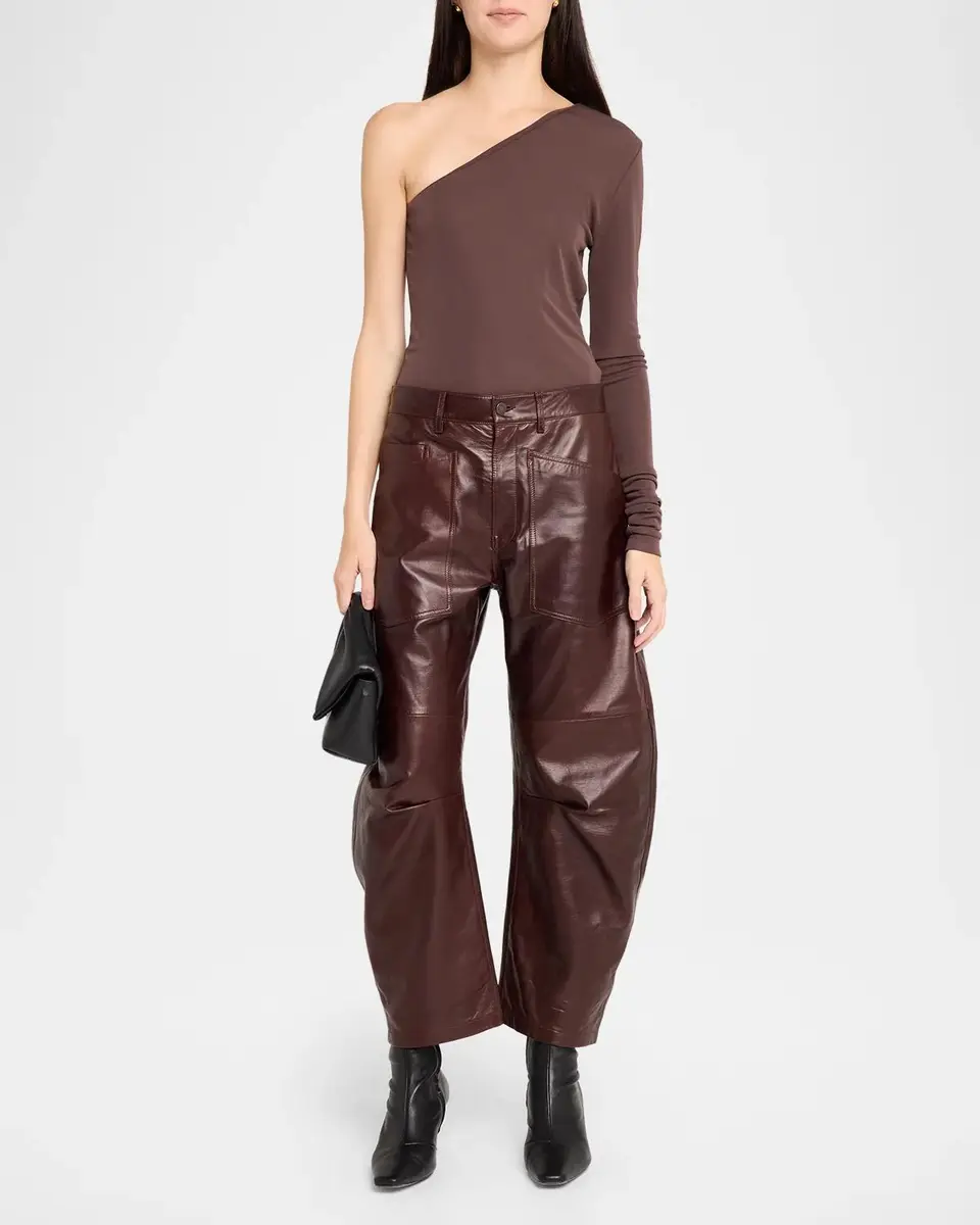 Nili Lotan Shon Leather Barrel-Leg Ankle Pants | Thumbnail 2 Nili Lotan Shon Leather Barrel-Leg Ankle Pants | Thumbnail 2