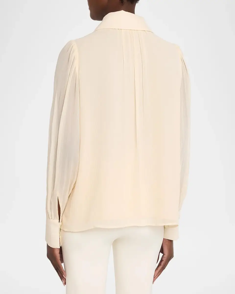 Ramy Brook Claire Ruffle Blouson-Sleeve Silk Blouse | Thumbnail 3 Ramy Brook Claire Ruffle Blouson-Sleeve Silk Blouse | Thumbnail 3