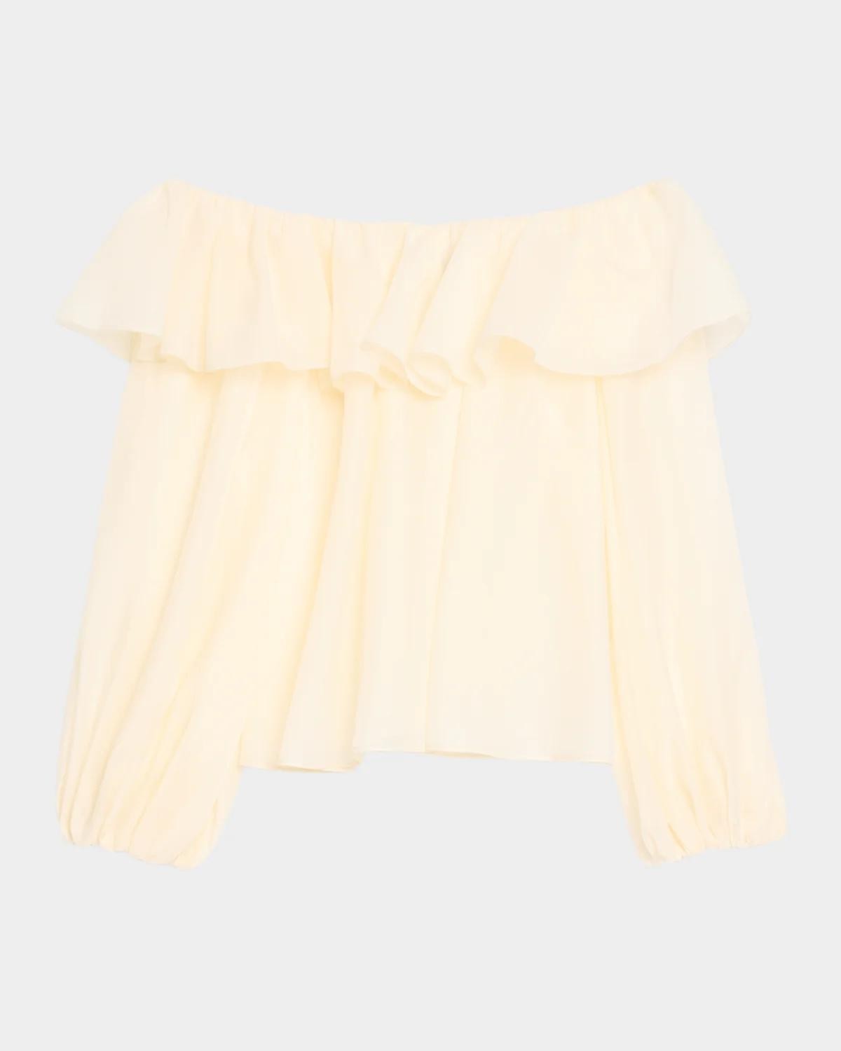Alice + Olivia Alta Organza Off-Shoulder Blouse