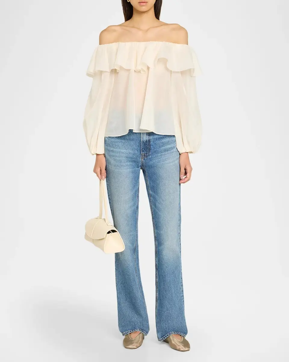 Alice + Olivia Alta Organza Off-Shoulder Blouse | Thumbnail 2 Alice + Olivia Alta Organza Off-Shoulder Blouse | Thumbnail 2
