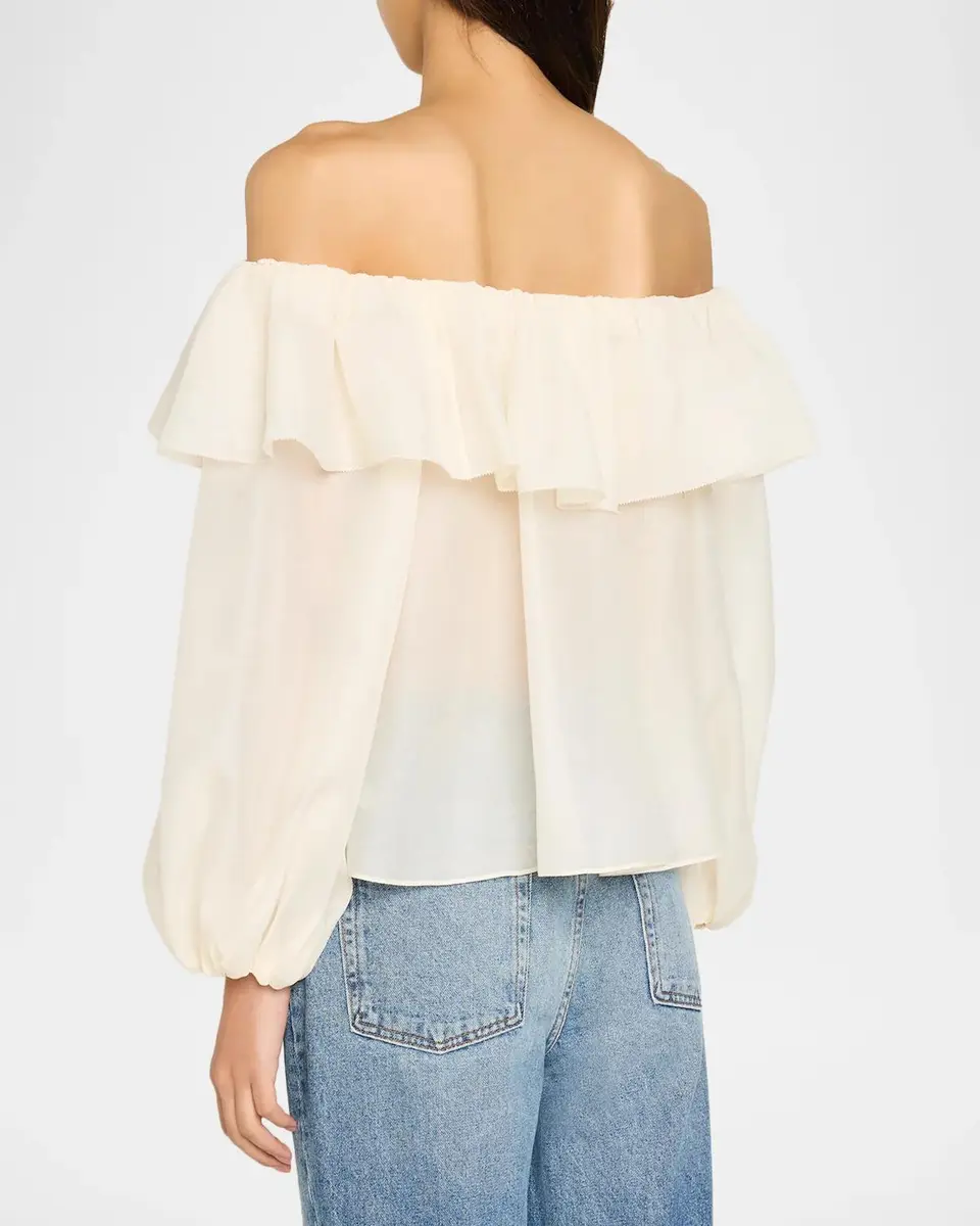 Alice + Olivia Alta Organza Off-Shoulder Blouse | Thumbnail 3 Alice + Olivia Alta Organza Off-Shoulder Blouse | Thumbnail 3