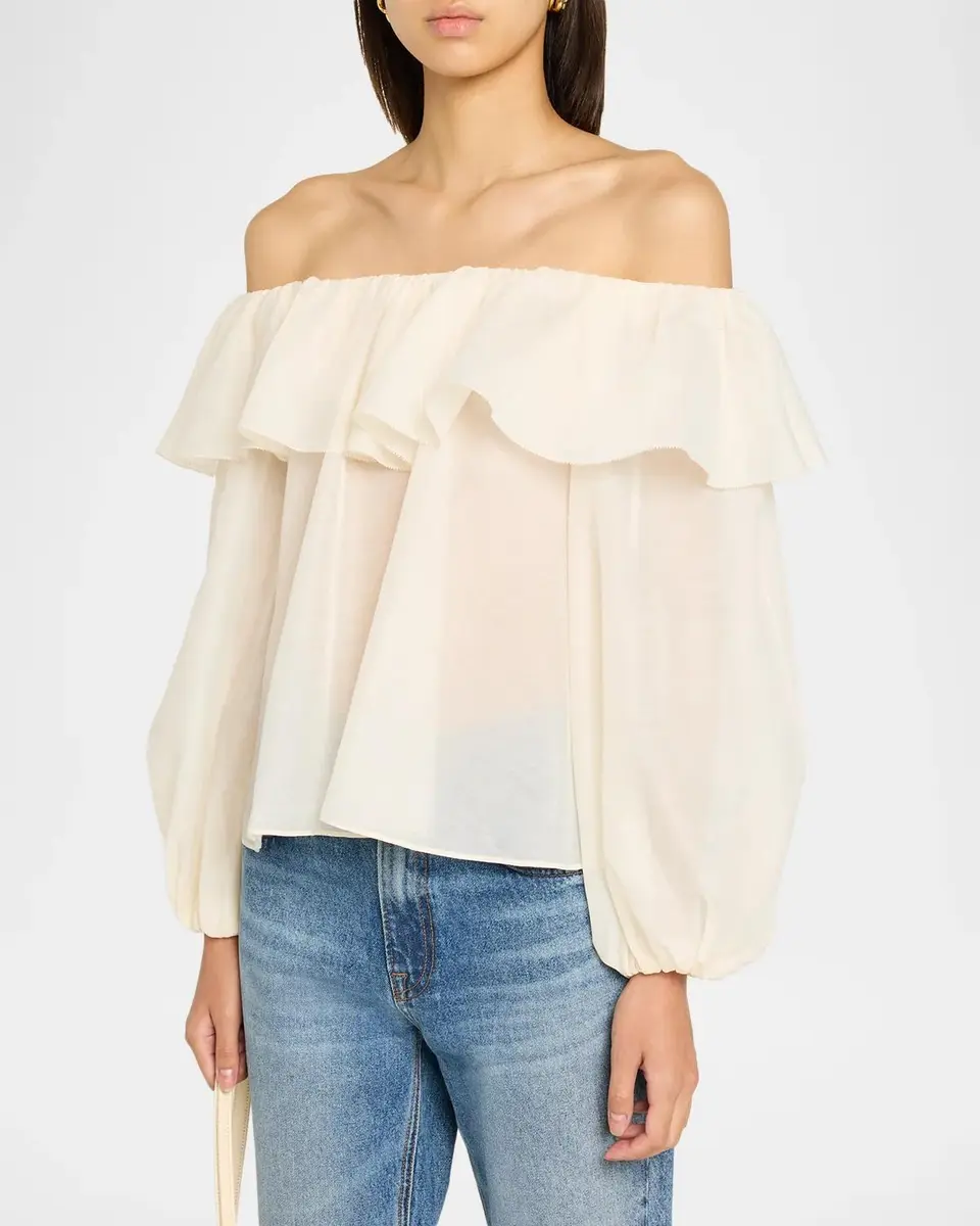 Alice + Olivia Alta Organza Off-Shoulder Blouse | Thumbnail 4 Alice + Olivia Alta Organza Off-Shoulder Blouse | Thumbnail 4