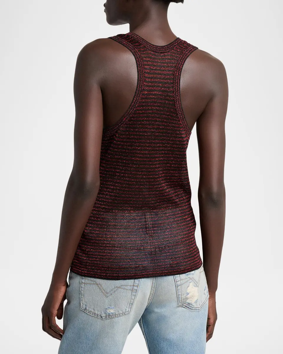 Isabel Marant Cevara Metallic Striped Tank Top | Thumbnail 3 Isabel Marant Cevara Metallic Striped Tank Top | Thumbnail 3