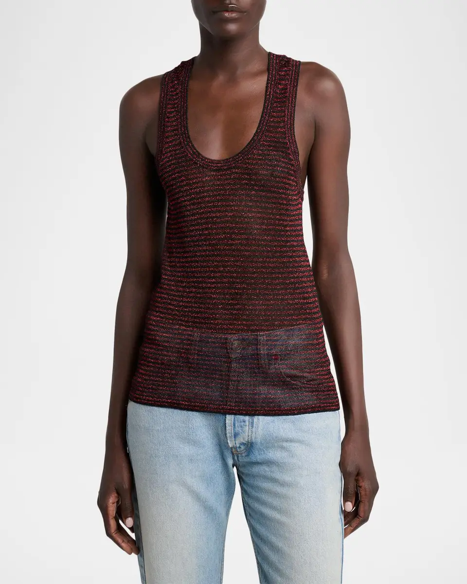 Isabel Marant Cevara Metallic Striped Tank Top | Thumbnail 4 Isabel Marant Cevara Metallic Striped Tank Top | Thumbnail 4