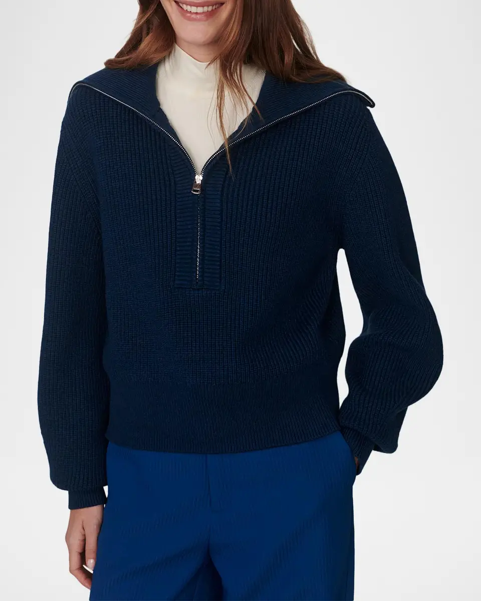 Varley Maura Half-Zip Ribbed Knit Pullover | Thumbnail 4