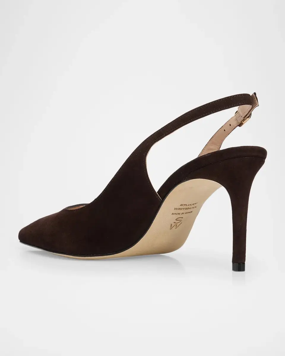 Stuart Weitzman 75mm Stuart Power Suede Slingback Pumps | Thumbnail 4 Stuart Weitzman 75mm Stuart Power Suede Slingback Pumps | Thumbnail 4