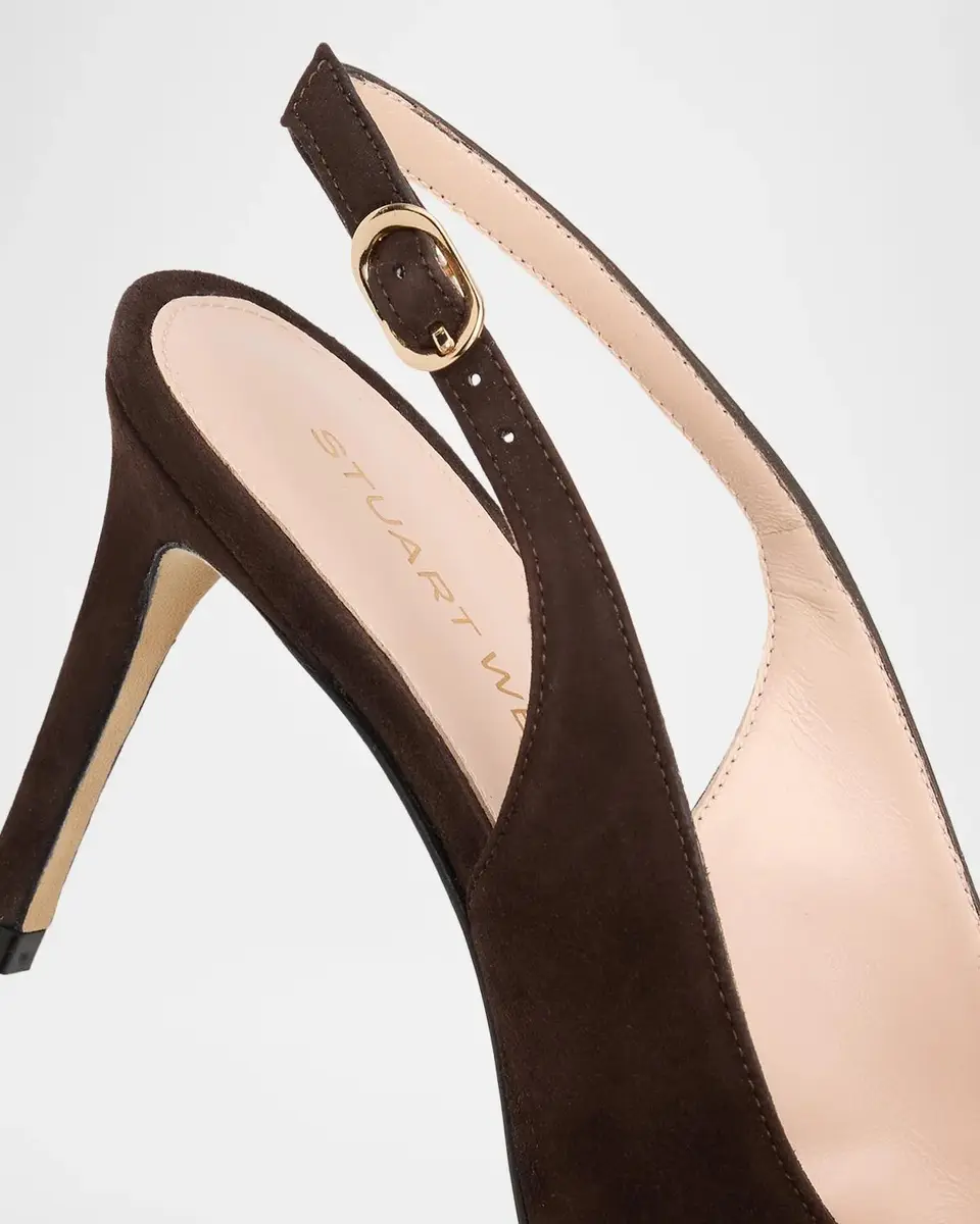 Stuart Weitzman 75mm Stuart Power Suede Slingback Pumps | Thumbnail 5 Stuart Weitzman 75mm Stuart Power Suede Slingback Pumps | Thumbnail 5