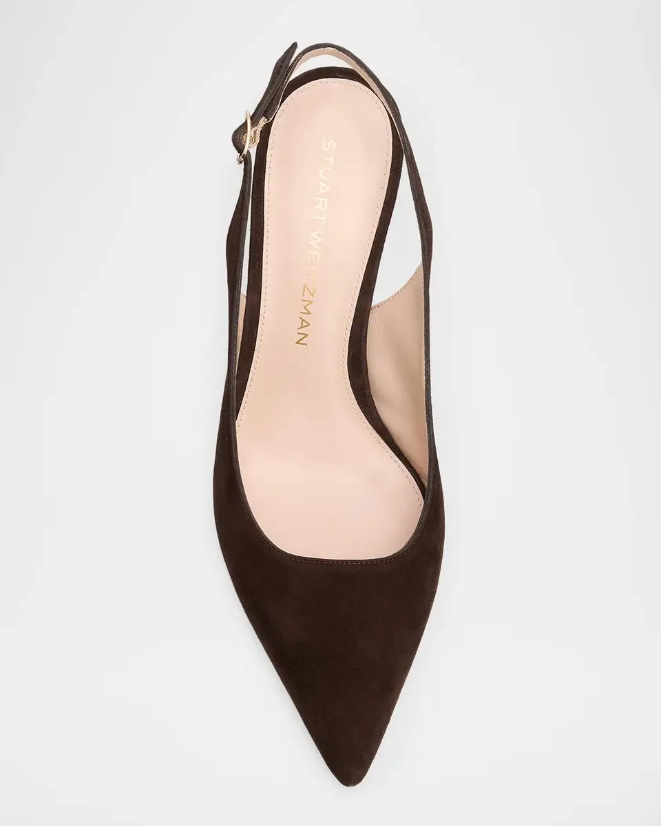 Stuart Weitzman 75mm Stuart Power Suede Slingback Pumps | Thumbnail 6 Stuart Weitzman 75mm Stuart Power Suede Slingback Pumps | Thumbnail 6