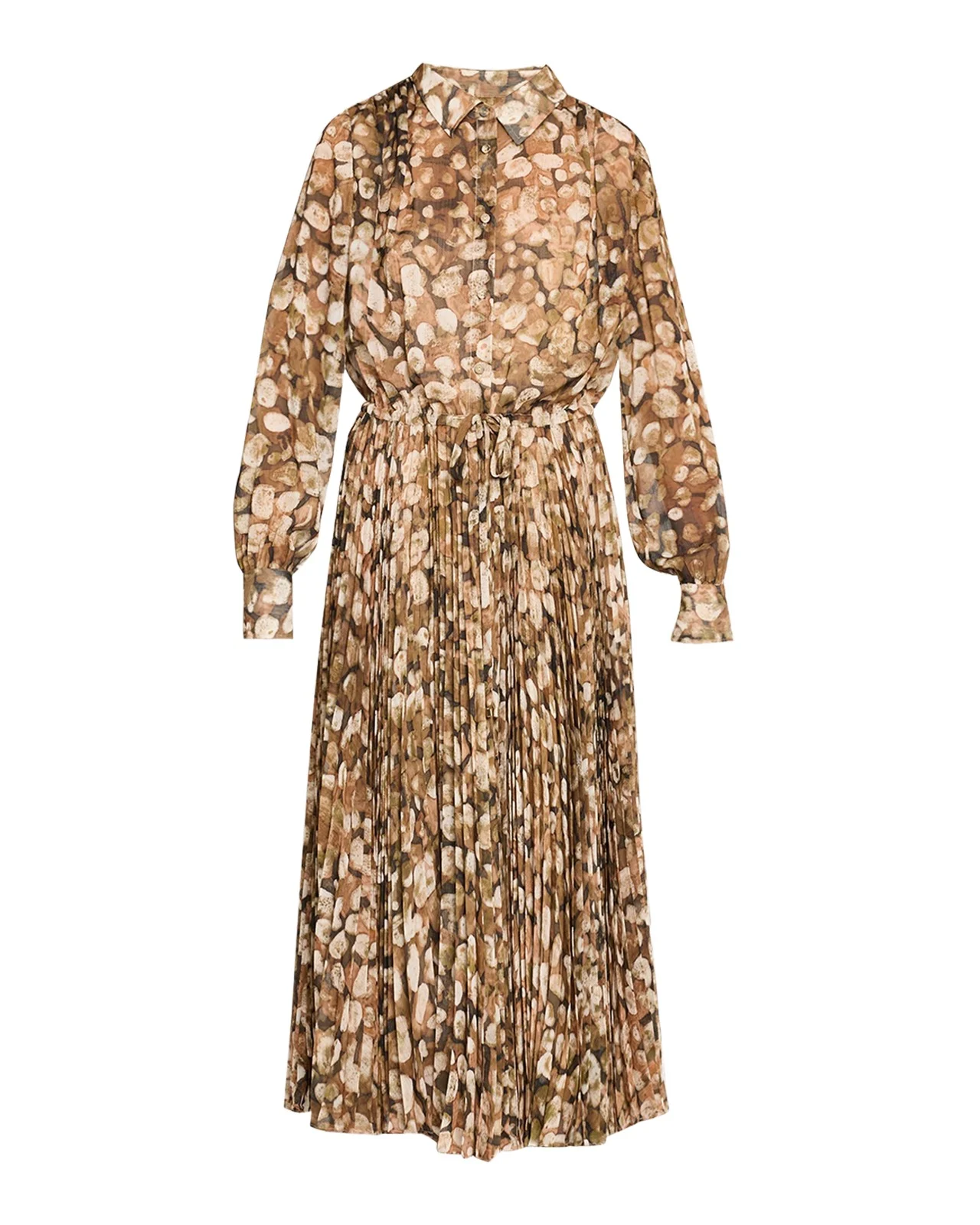 Cara Cara Finch Drawstring-Waist Midi Dress