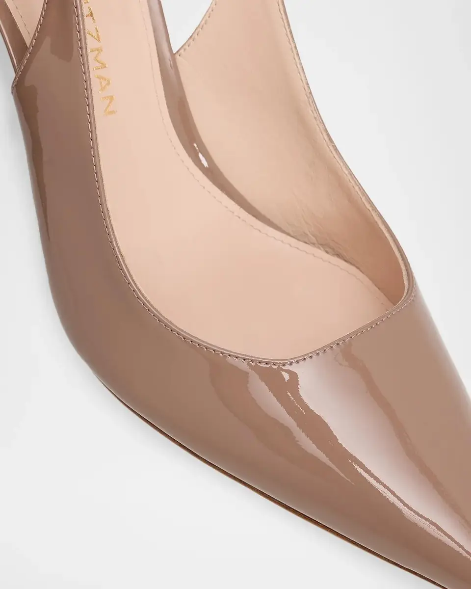 Stuart Weitzman 75mm Stuart Power Patent Leather Slingback Pumps | Thumbnail 5