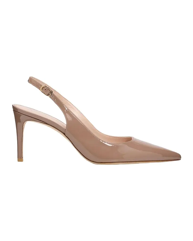 Stuart Weitzman 75mm Stuart Power Patent Leather Slingback Pumps