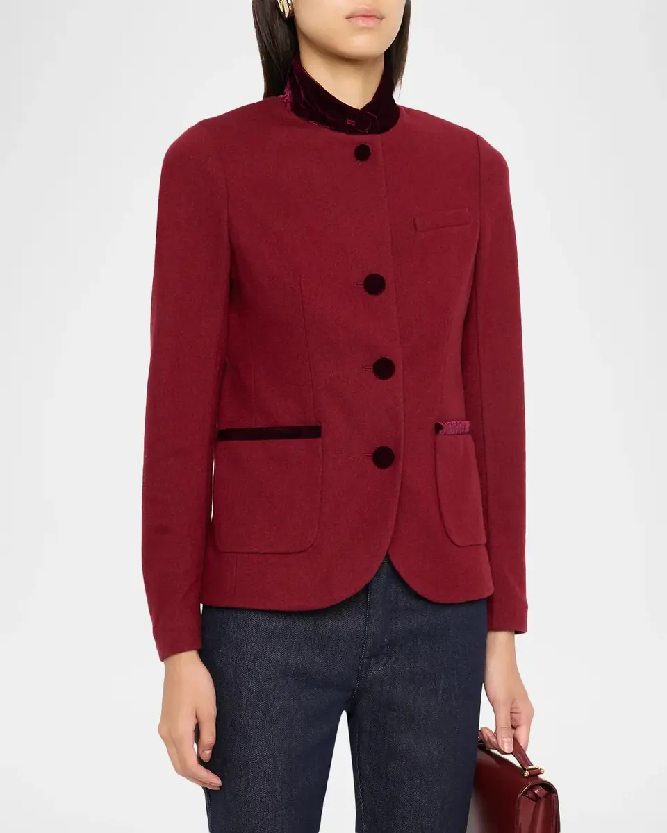rag & bone Slade Velvet-Trim Jacket | Thumbnail 4
